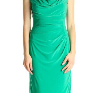 Ralph Lauren jersey dress RL green vneck large 12 RL essentials